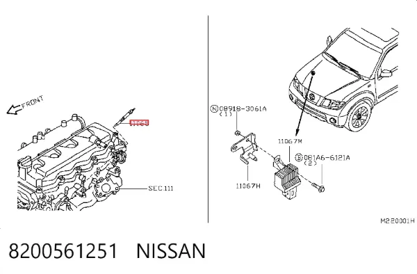 Vela de incandescência 8200561251 Nissan/Infiniti