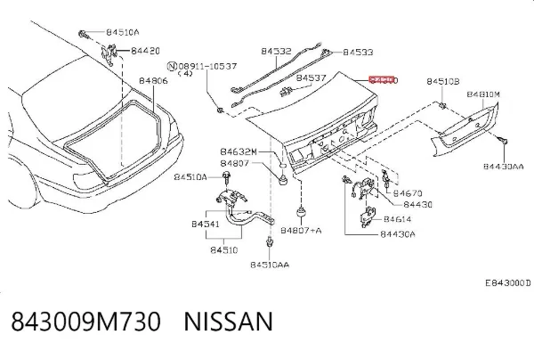 Tampa de porta-malas Nissan Almera II