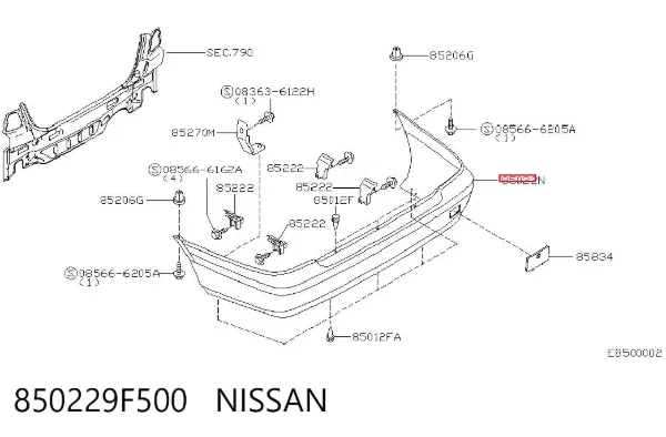Pára-choque traseiro Nissan Primera P11