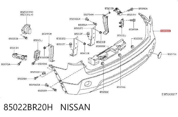 Pára-choque traseiro 85022BR20H Nissan/Infiniti