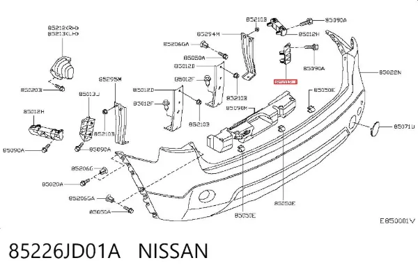 Consola direita do pára-choque traseiro 85226JD01A Nissan/Infiniti