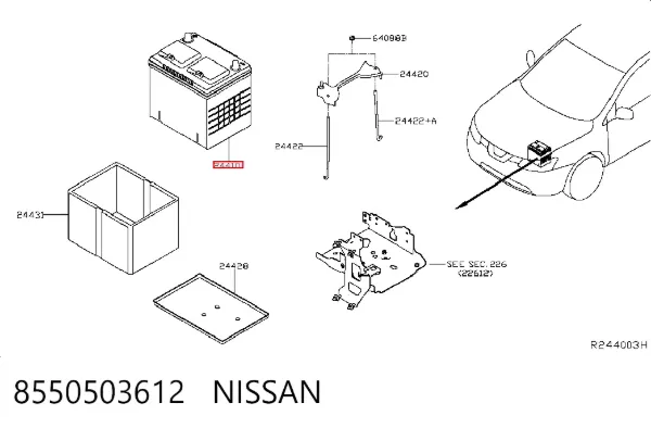 Bateria recarregável (PILHA) 8550503612 Nissan/Infiniti