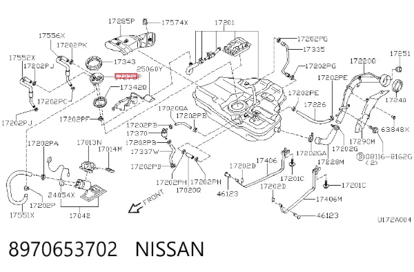 Elemento de turbina da bomba de combustível 8970653702 Nissan/Infiniti