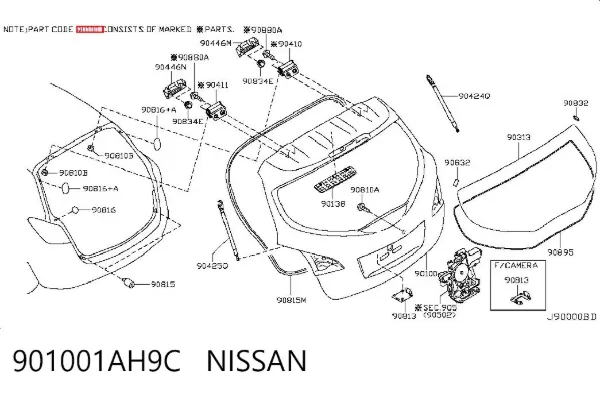 Porta traseira (3ª/5ª porta-malas (tampa de alcapão) Nissan Murano Z51