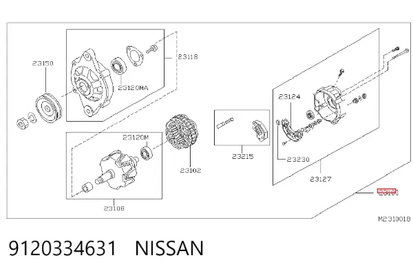 Gerador 9120334631 Nissan/Infiniti