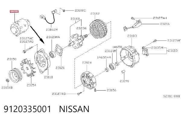 Gerador 9120335001 Nissan/Infiniti
