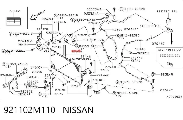 Radiador de aparelho de ar condicionado Nissan Almera I