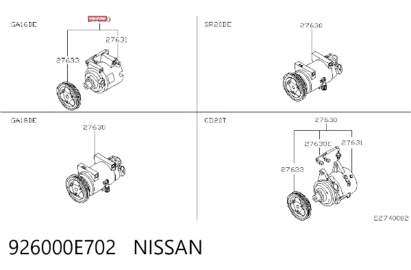 Compressor de aparelho de ar condicionado Nissan Primera P10