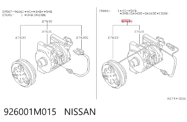 Compressor de aparelho de ar condicionado Nissan Micra K10