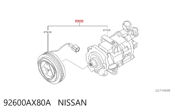 Compressor de aparelho de ar condicionado 92600AX80A Nissan/Infiniti