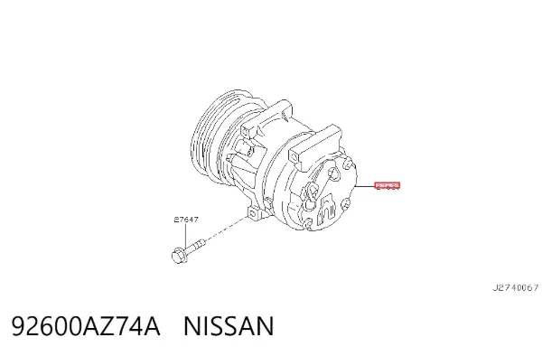 Compressor de aparelho de ar condicionado 92600AZ74A Nissan/Infiniti