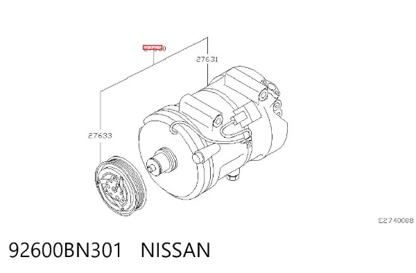 Compressor de aparelho de ar condicionado 92600BN301 Nissan/Infiniti