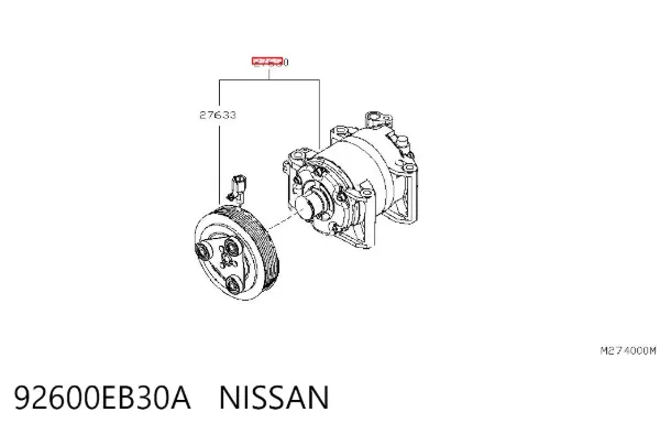 Compressor de aparelho de ar condicionado 92600EB30A Nissan/Infiniti