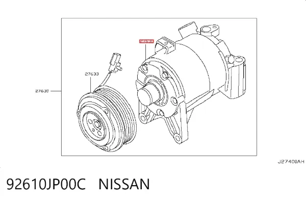 Compressor de aparelho de ar condicionado 92610JP00C Nissan/Infiniti