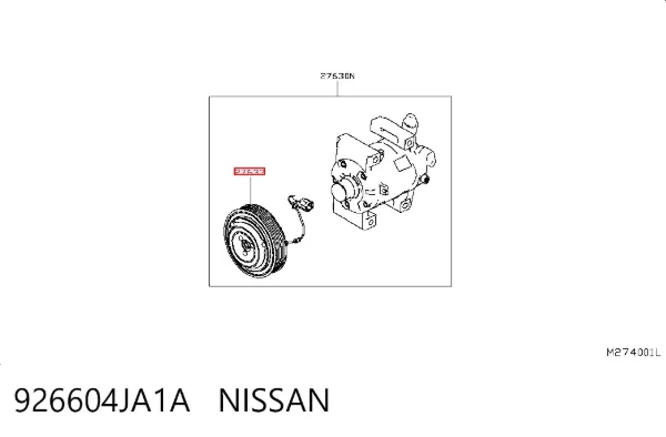 Acoplamento (bobina magnética) do compressor de aparelho de ar condicionado 926604JA1A Renault (RVI)