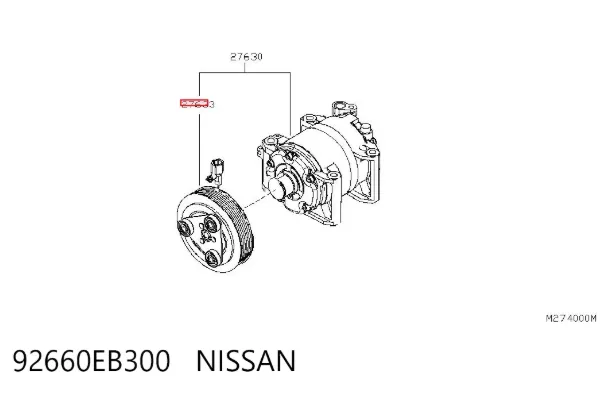 Acoplamento (bobina magnética) do compressor de aparelho de ar condicionado 92660EB300 Nissan/Infiniti