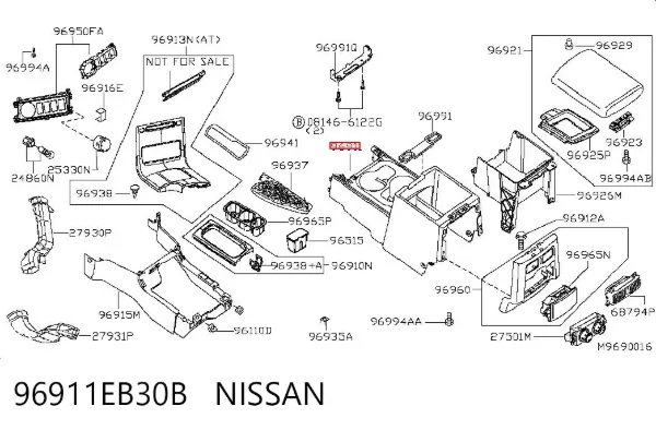 Consola de painel de controlo central 96911EB30B Nissan/Infiniti