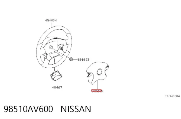 Cinto de segurança (AIRBAG) de condutor 98510AV600 Nissan/Infiniti