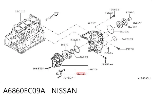 Válvula de regulação de pressão (válvula de redução da Bomba de Combustível de Pressão Alta) Common-Rail-System A6860EC09A Nissan/Infiniti