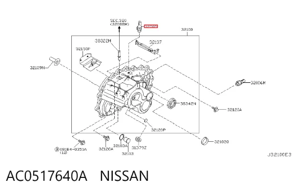 Sensor de ativação das luzes de marcha à ré AC0517640A Nissan/Infiniti