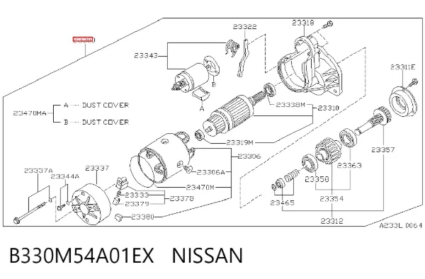 Motor de arranco B330M54A01EX Nissan/Infiniti