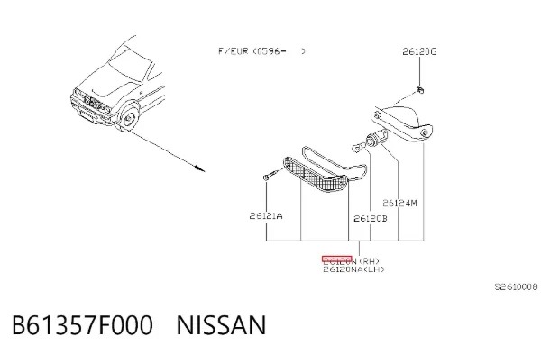 Pisca-pisca direito B61357F000 Nissan/Infiniti