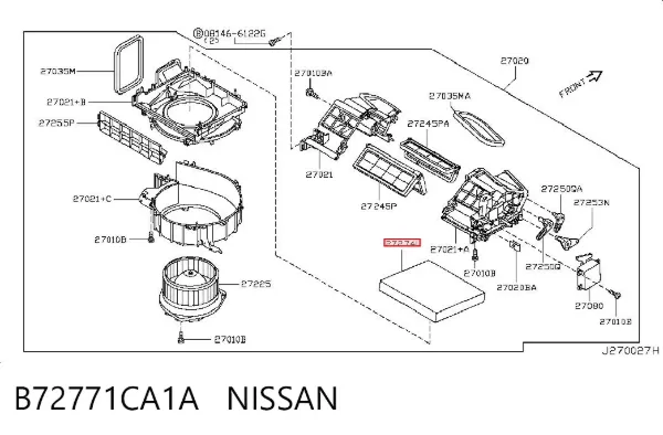 Filtro de salão B72771CA1A Nissan/Infiniti