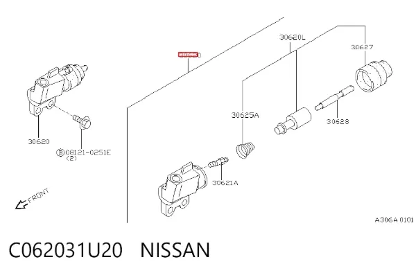Cilindro de trabalho de embraiagem C062031U20 Nissan/Infiniti