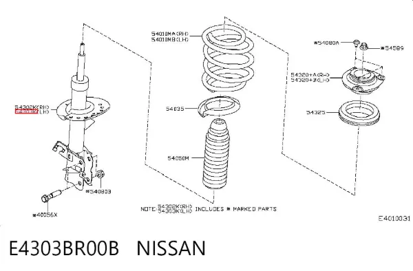 Amortecedor dianteiro esquerdo E4303BR00B Nissan/Infiniti