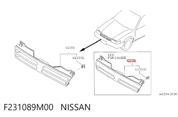 Grelha do radiador Nissan Sunny II