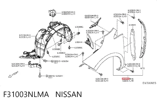 Pára-lama dianteiro direito F31003NLMA Nissan/Infiniti