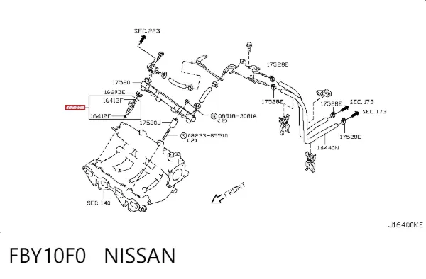 Injetor de injeção de combustível FBY10F0 Nissan/Infiniti