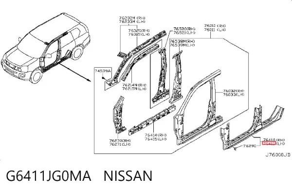 Acesso externo esquerdo G6411JG0MA Nissan/Infiniti