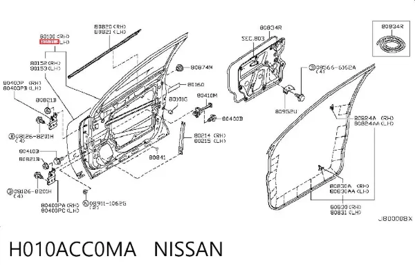 Porta dianteira esquerda Nissan Murano Z50
