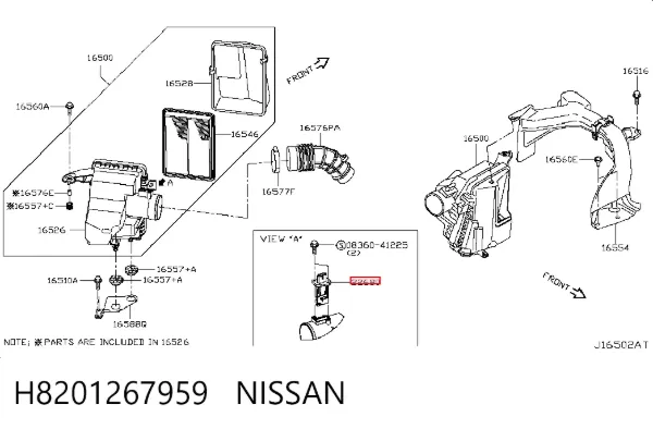 Sensor de fluxo (consumo) de ar, medidor de consumo M.A.F. - (Mass Airflow) H8201267959 Nissan/Infiniti