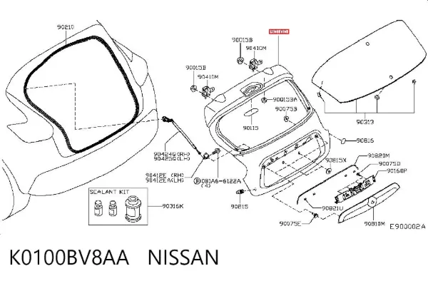 Porta traseira (3ª/5ª porta-malas (tampa de alcapão) Nissan JUKE NMUK