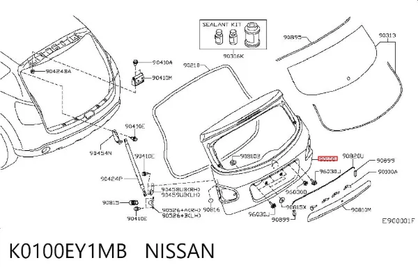 Porta traseira (3ª/5ª porta-malas (tampa de alcapão) Nissan Qashqai +2 I