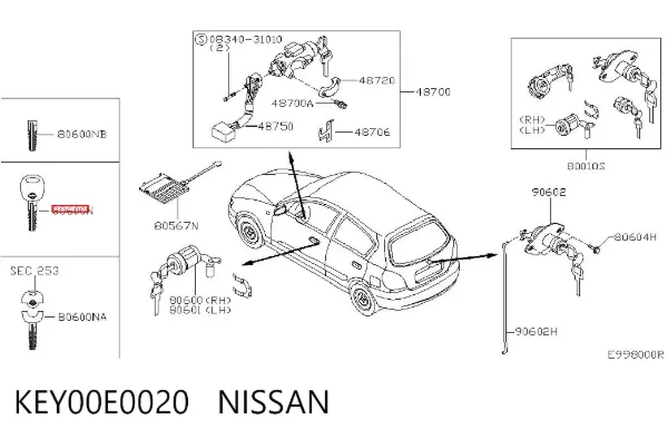  KEY00E0020 Nissan/Infiniti