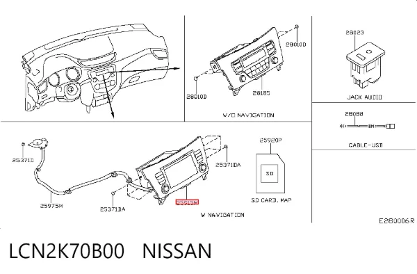 Mostrador multifuncional LCN2K70B00 Nissan/Infiniti