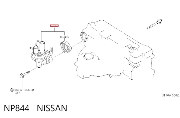 Bomba de combustível mecânica NP844 Nissan/Infiniti
