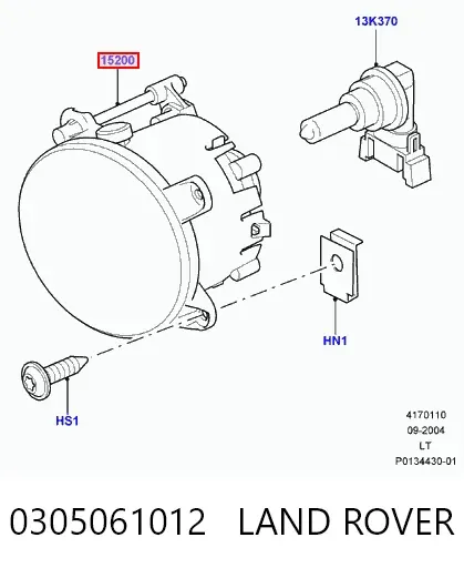 Luzes de nevoeiro direitas 0305061012 Land Rover