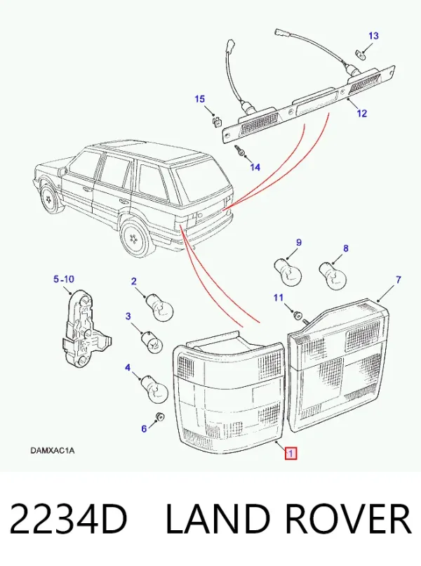 Lanterna traseira direita externa 2234D Land Rover
