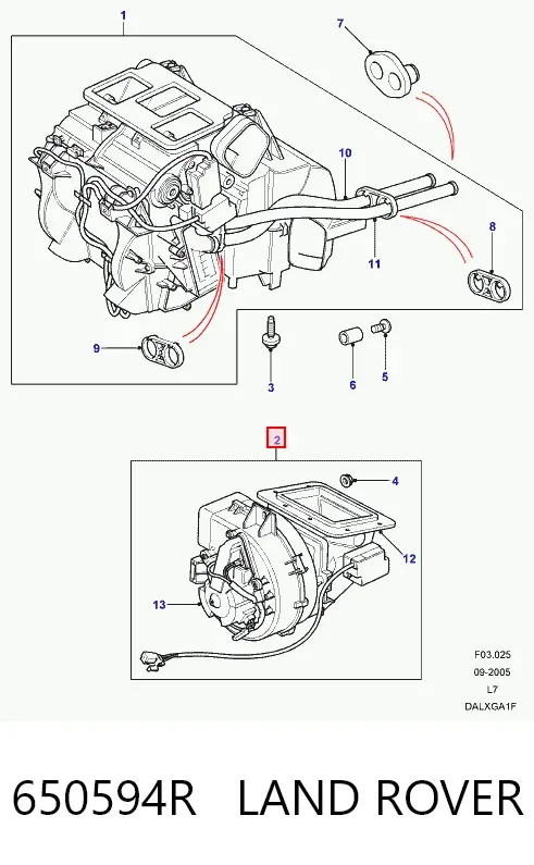 Motor de ventilador de forno (de aquecedor de salão) Land Rover Range Rover II