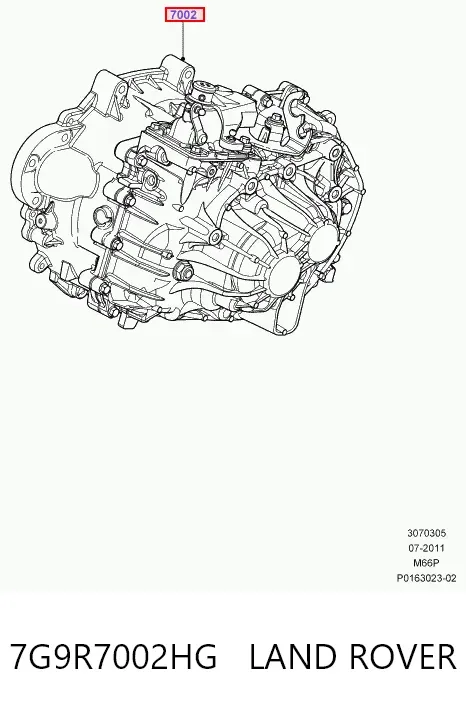 Caixa de Mudança montada (caixa mecânica de velocidades) 7G9R7002HG Land Rover