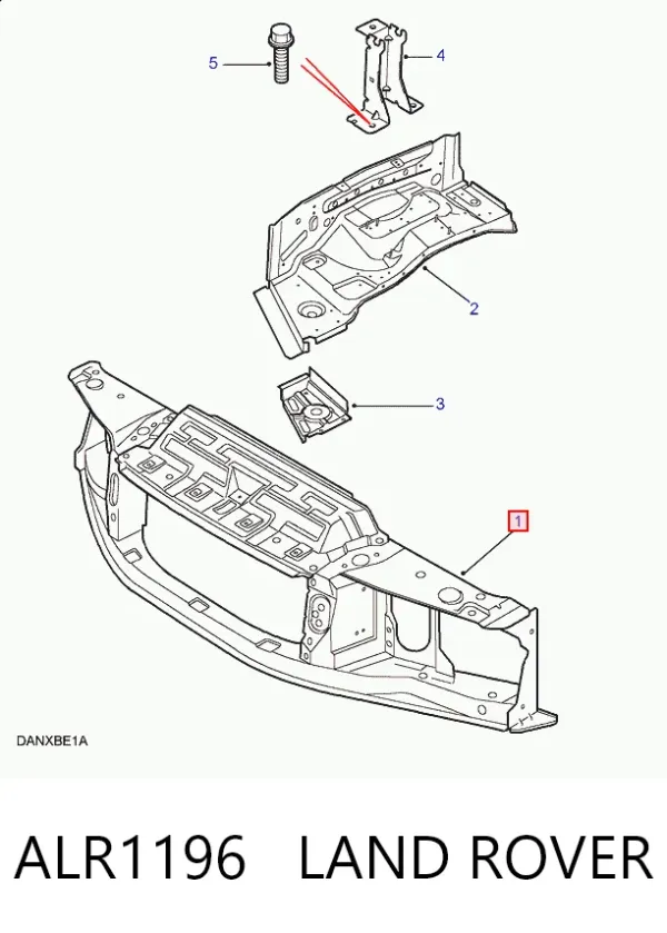 Suporte do radiador montado (painel de montagem de fixação das luzes) Land Rover Range Rover II