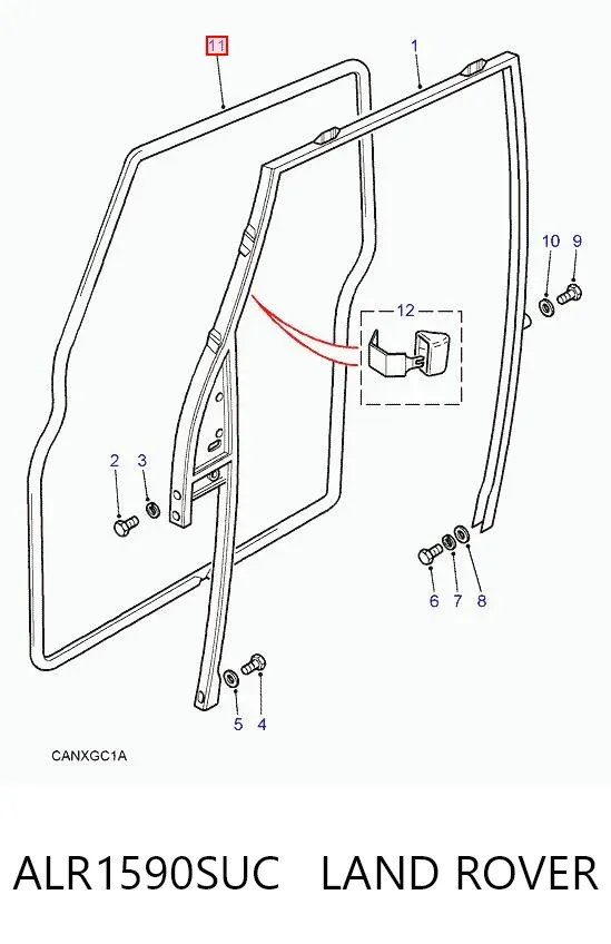 Compactador da porta dianteira direita (na carroçaria) ALR1590SUC Land Rover