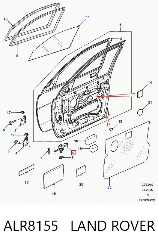 Limitador dianteiro de abertura de porta ALR8155 Land Rover