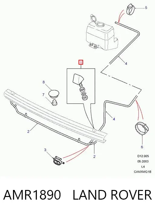 Injetor de fluido para lavador da luz dianteira AMR1890 Land Rover