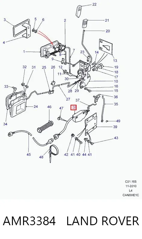 Motor acionador de abertura/fechamento da porta dianteira AMR3384 Land Rover