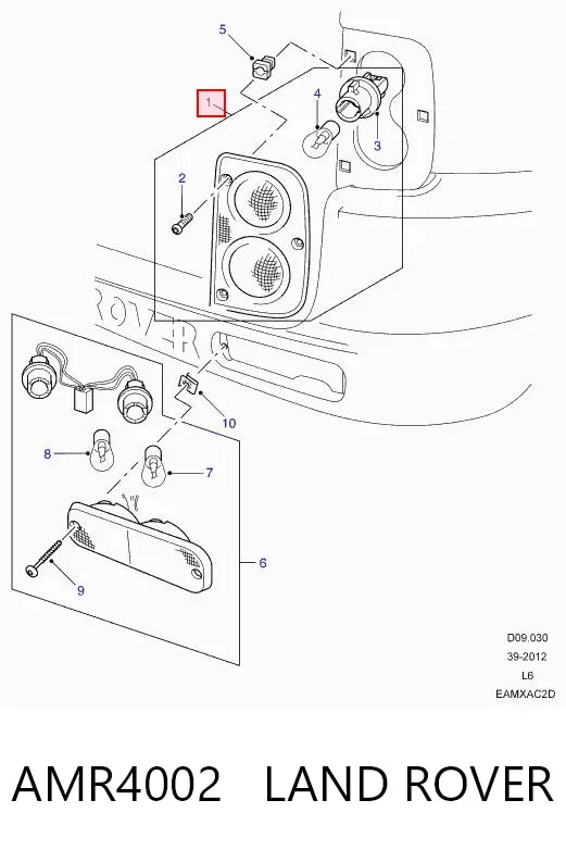 Lanterna traseira esquerda AMR4002 Land Rover